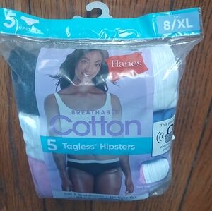 Hanes - Women's 5ct Breathable Tagless Cotton Hipsters. Size 8/XL